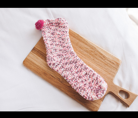 Christmas Socks with Fuzzy Trim