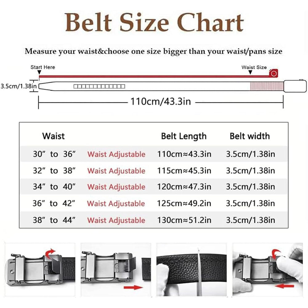 Ratchet Boy Belt With Snap Closure Adjustable For Casual And Formal Wear