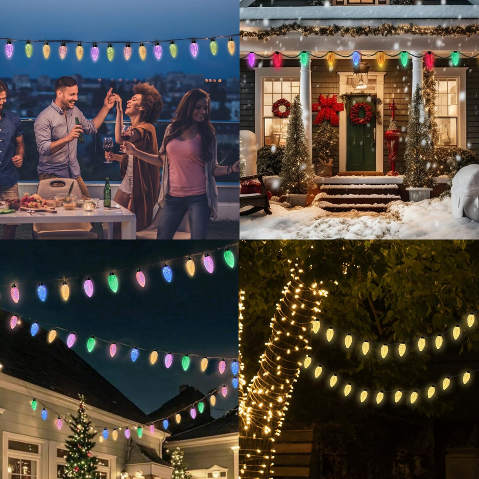 20 LED 41 FT Christmas String Lights Oversize Pinecone For Xmas Decor