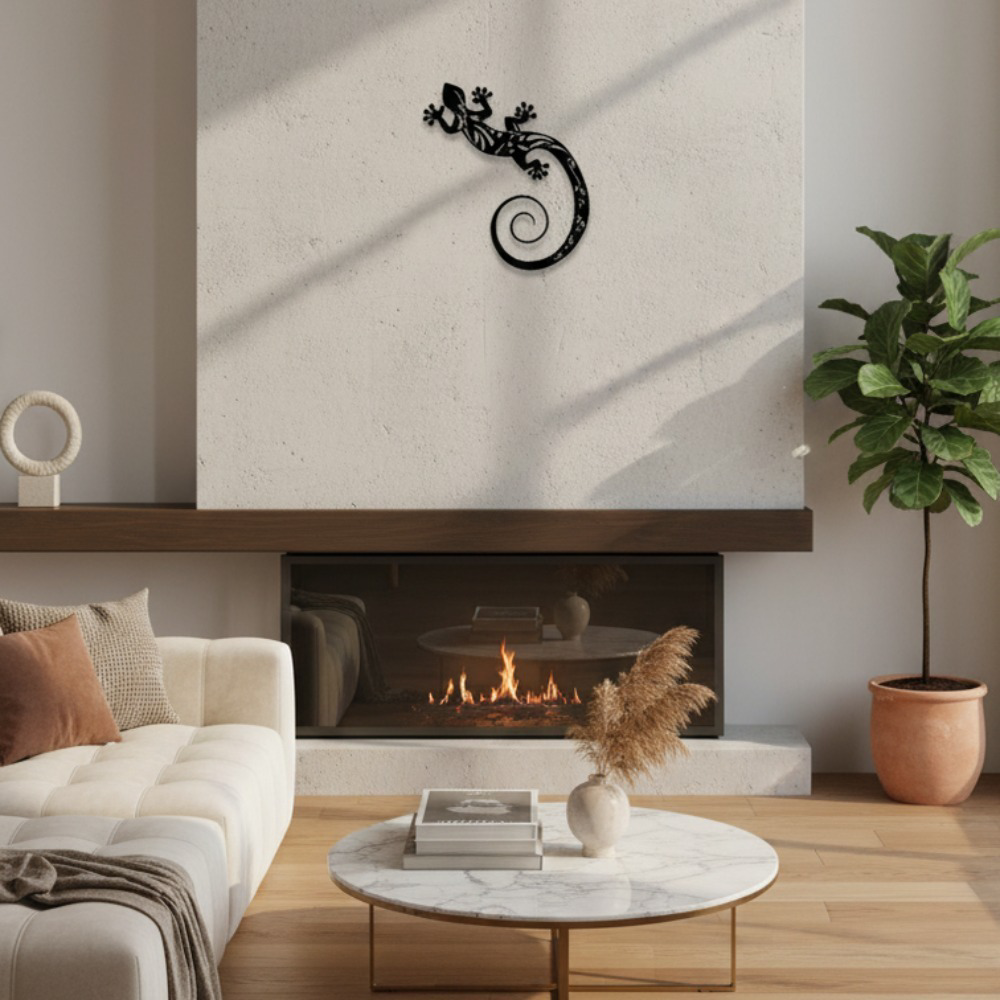Hand-Forged Metal Gecko Wall Art