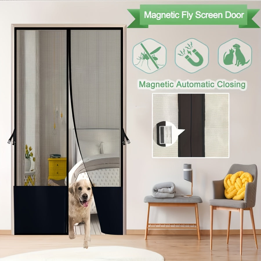 Magnetic Mesh Door Screen, No Drilling Required, Anti-Mosquito Dustproof, Automatic Closure, Pet Friendly, Ideal For Living Room Balcony