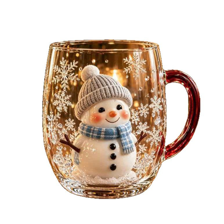 Christmas Art Glass Mug with Handle