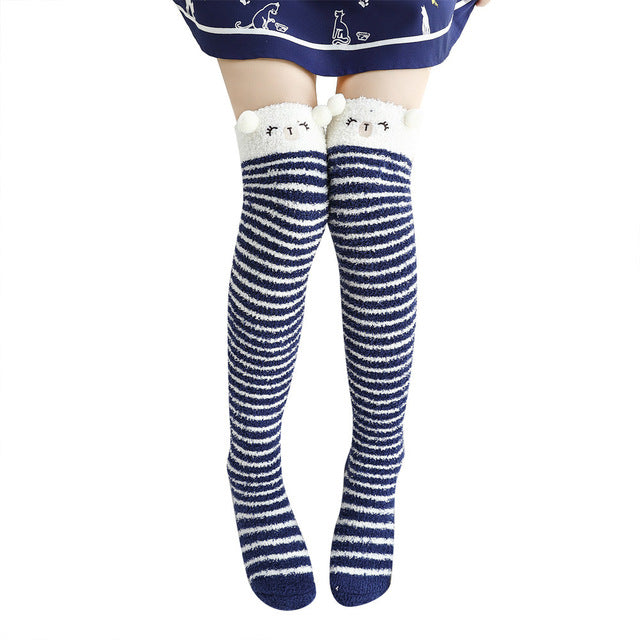 Women's Striped Christmas Long Socks