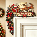 Wooden Creative Christmas Door Corner Decorative Frame