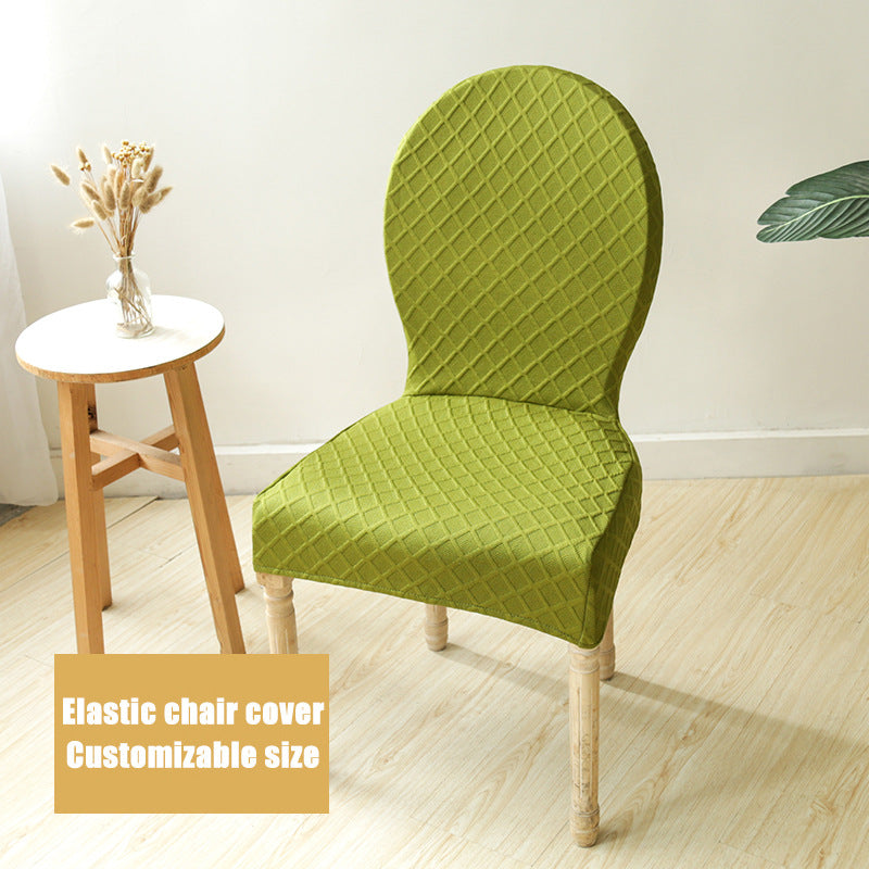 Elastic Round-Back Dining Chair Cover