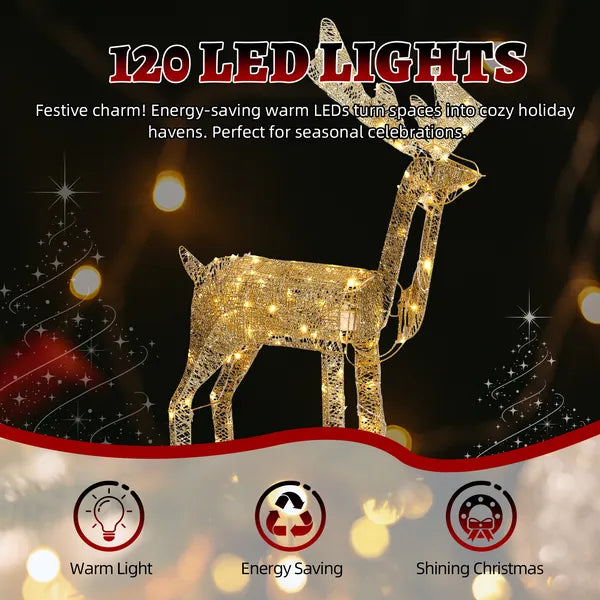 3.6FT Motorized Reindeer With Shaking Head