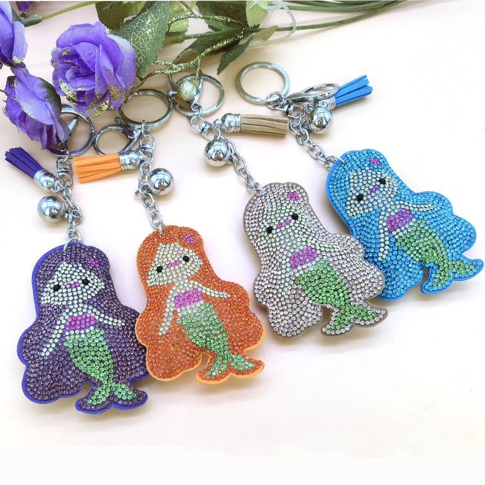 Rhinestone Mermaid Keychain Charm