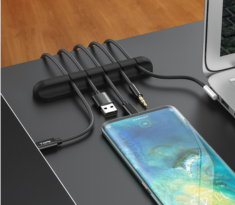 Silicone Cable Organizer Clips, Desktop Cord Holder