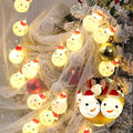 10-Piece Battery-Operated Snowman Christmas String Lights, Waterproof