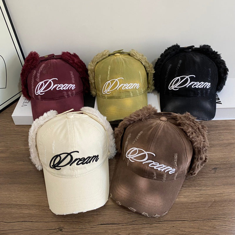 Retro Distressed Lettered Baseball Cap