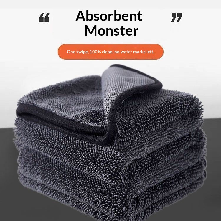 2pc  Super Absorbent Thickened Microfiber Car Wash Drying Towel Lint Free Streak Free Auto Cleaning Cloth 500g