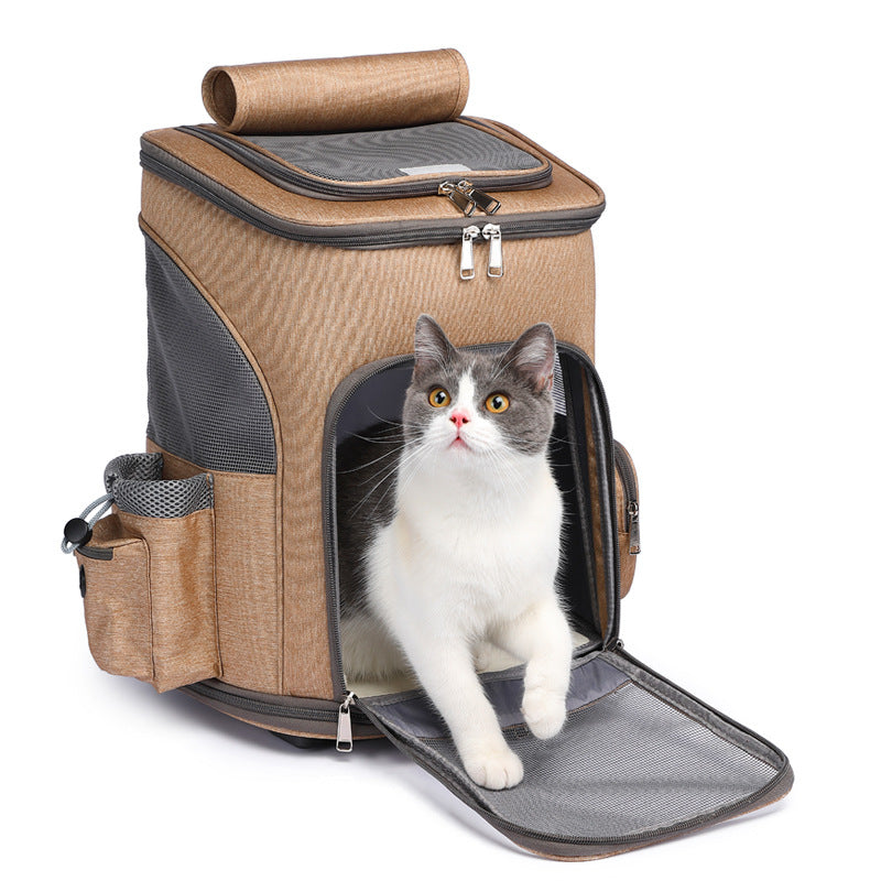 Folding Trolley Pet Travel Backpack