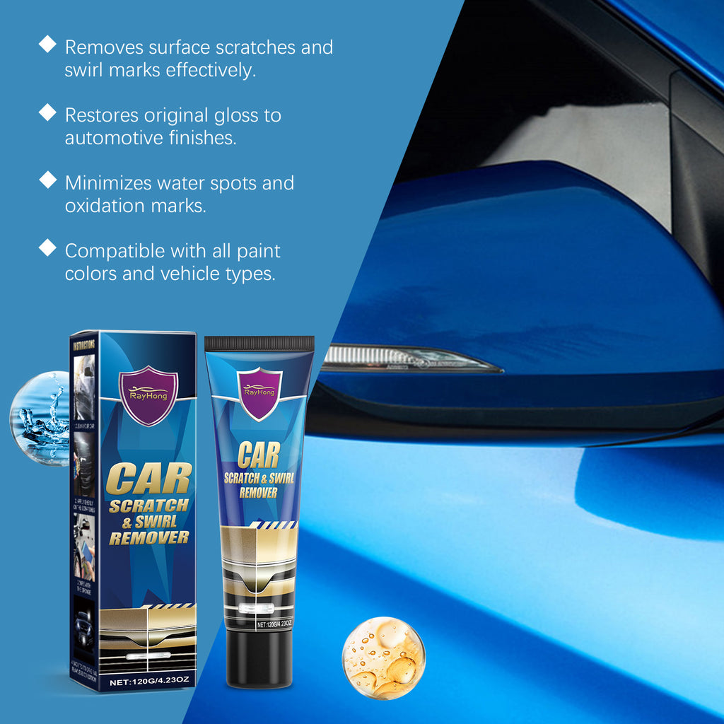 Car Scratch Remover Paste, Universal Auto Paint Scratch Repair Cream For All Car Colors, Remove Scratches, Water Marks & Swirl Marks With Sponge