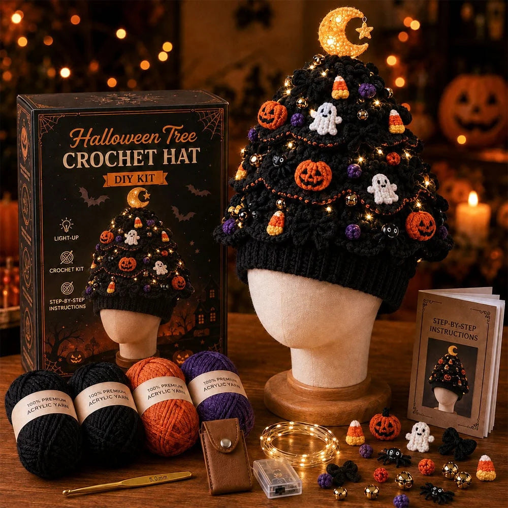 Christmas Tree Crochet Hat DIY Kit