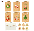 Kraft Paper Christmas Blessing Card Message Card Envelope Sticker