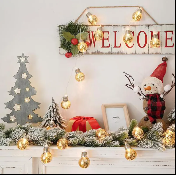 Snowflake 10-LED Spherical String Light, 2 Meter