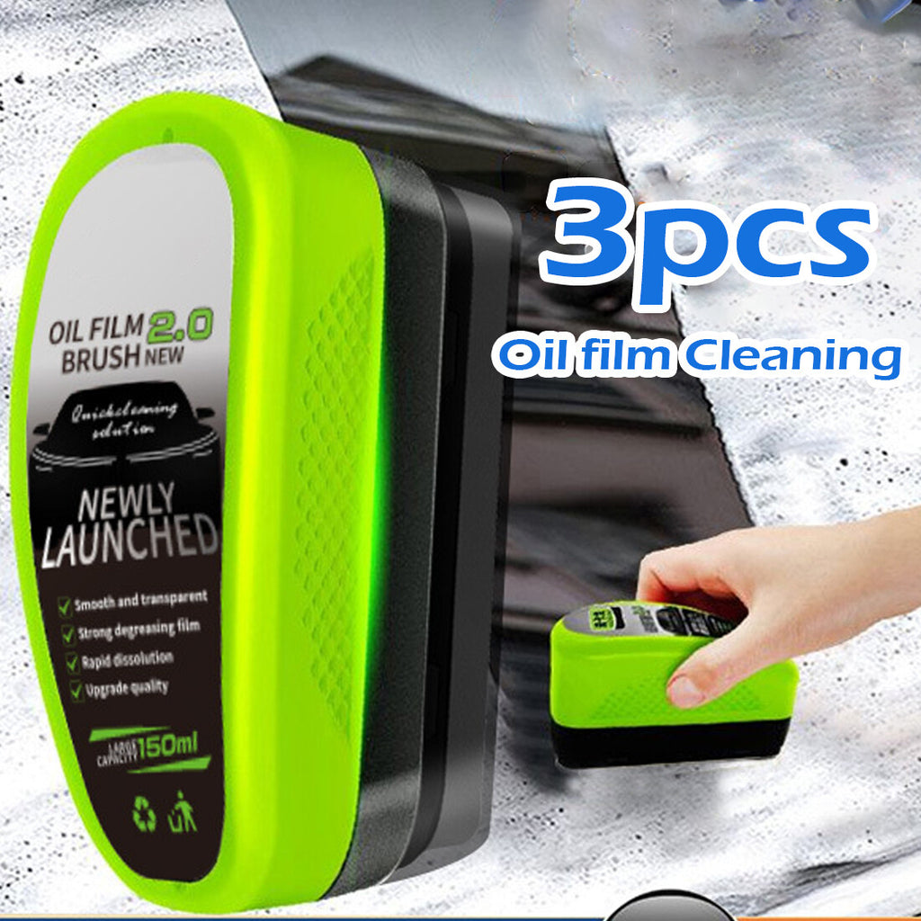 3Pcs Glass Cleaning Wipe Brsuh, Cleaning Brush, Car Windshield Oil Film Cleaner