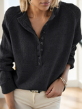 Women's Plus Size Button Knit Sweater