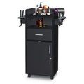 Beauty Salon Trolley Cart, Salon Cabinet With 360' Wheels, 6 Tool Holders, 1 Drawer, Salon Station Rolling Cart
