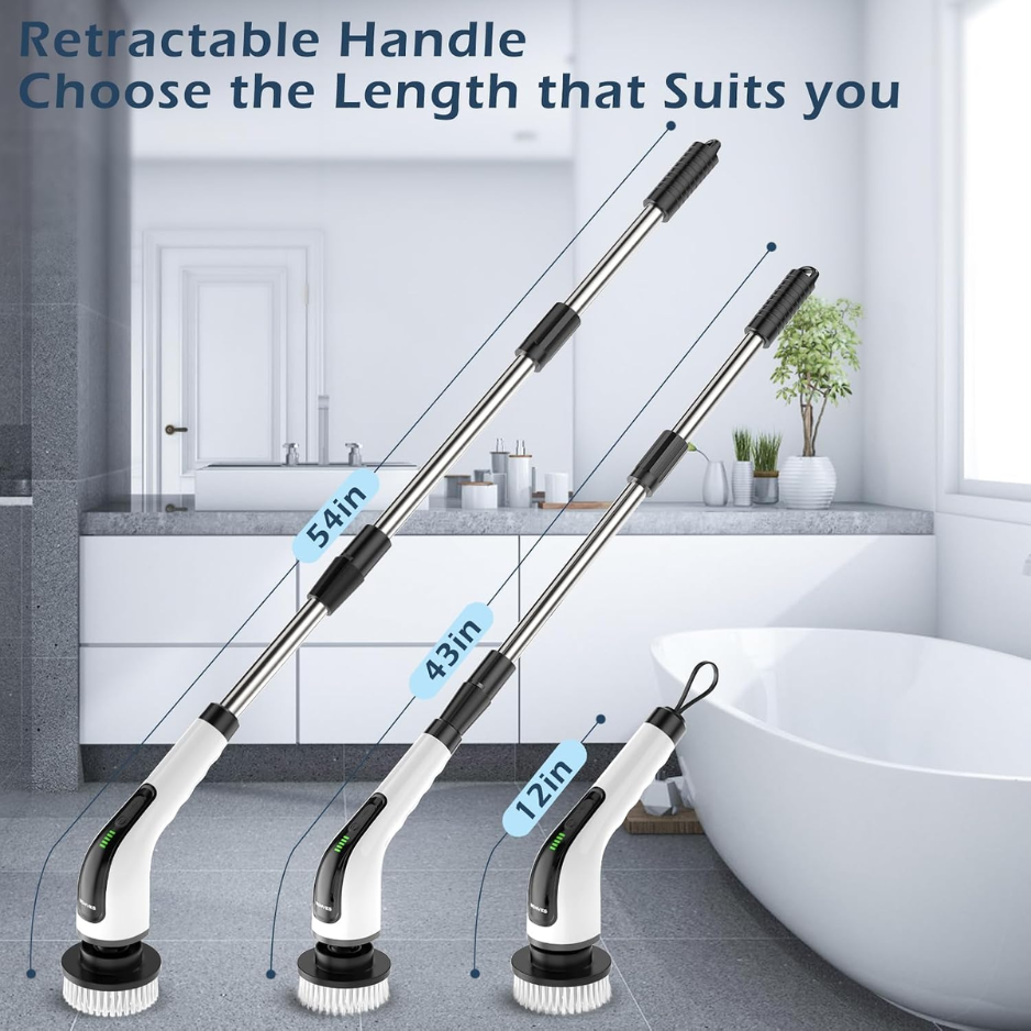 Spin Scrubber With Long Handle, Power Shower Cleaning Brush