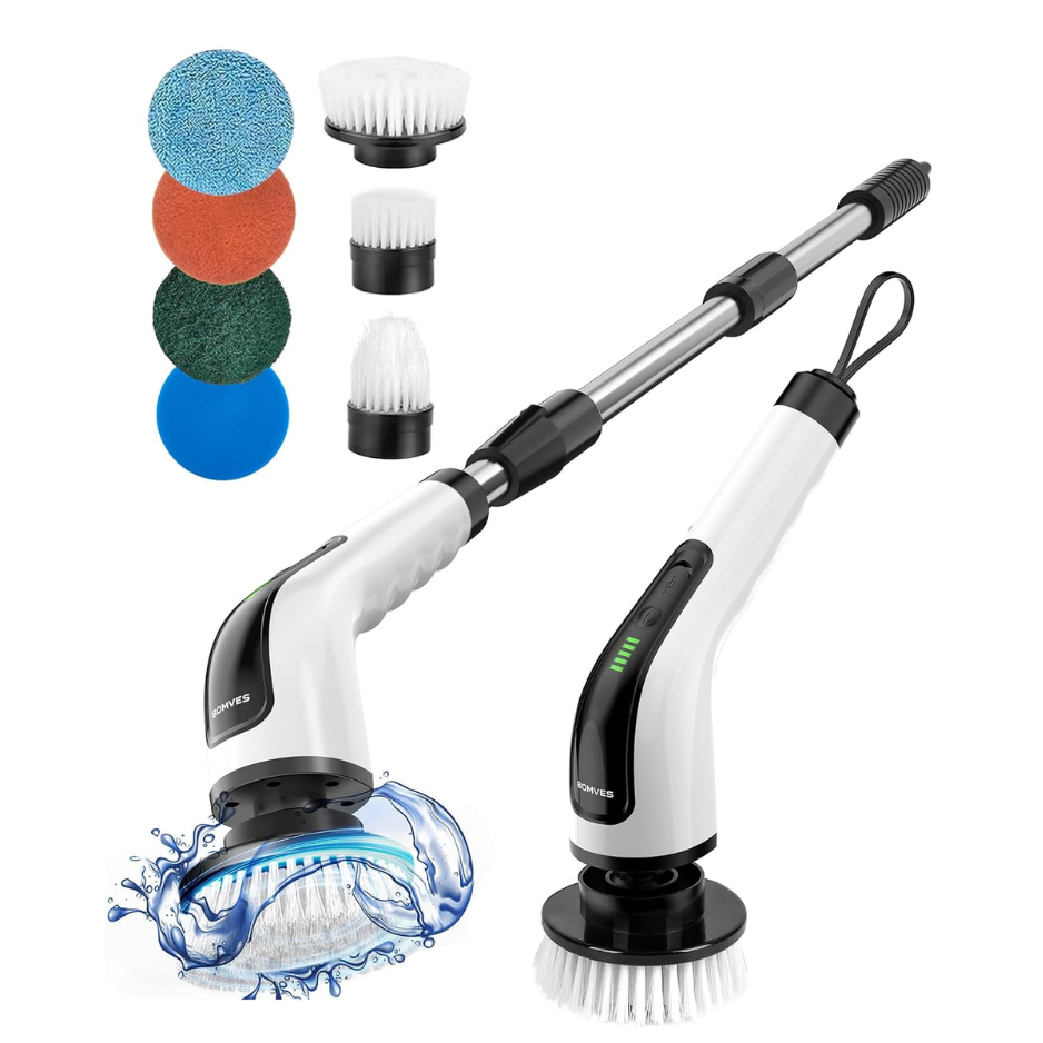Spin Scrubber With Long Handle, Power Shower Cleaning Brush