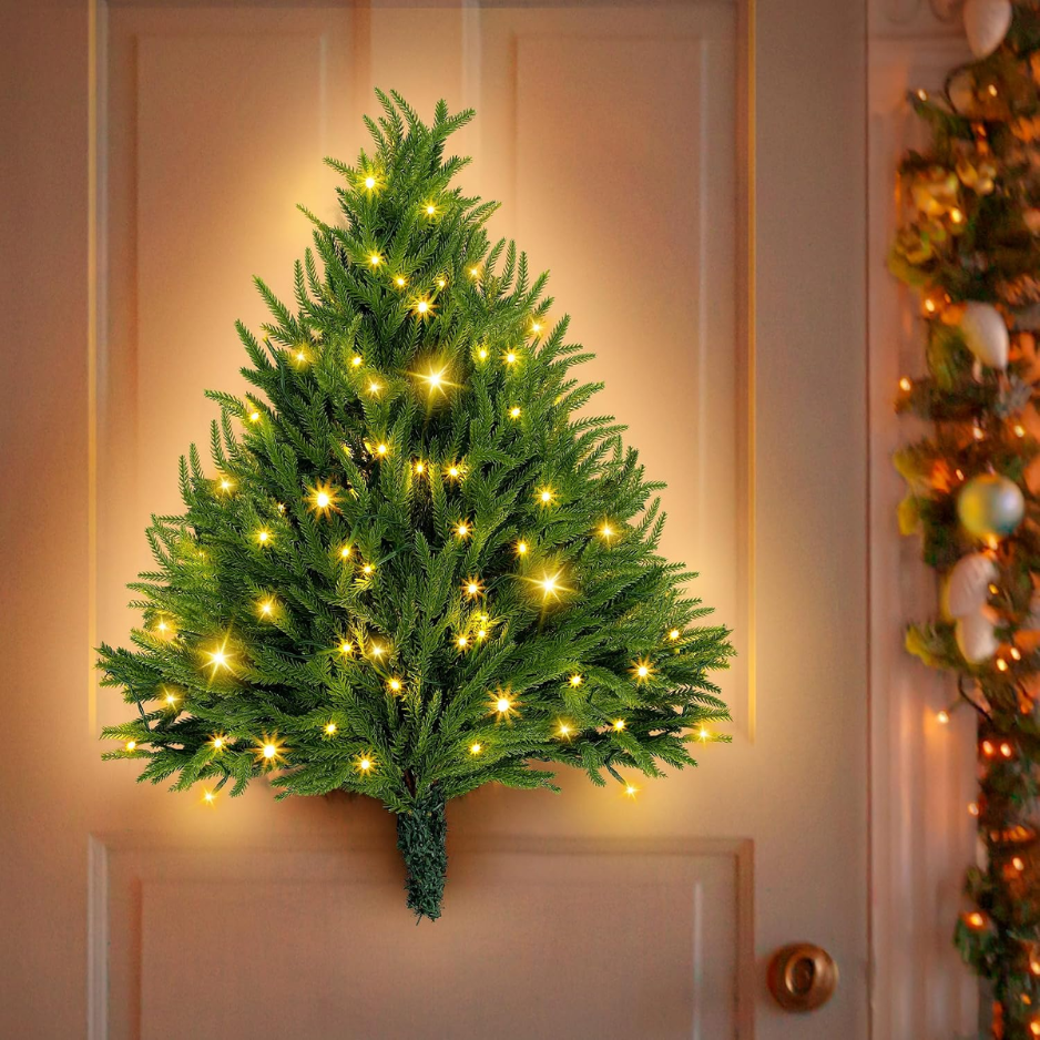 2 ft Pre-Lit Norfolk Pine Wall Christmas Tree