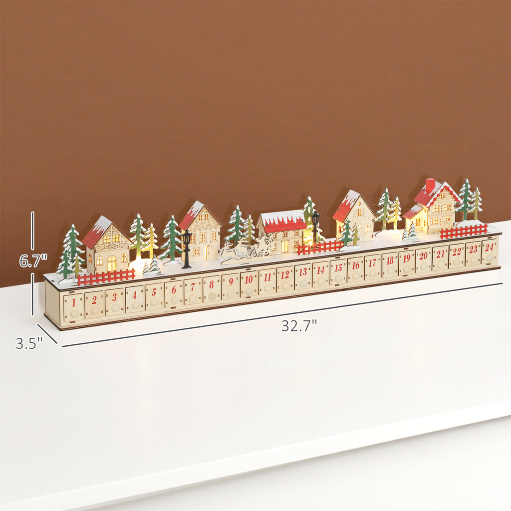 LED Christmas Advent Calendar with 24 Drawers