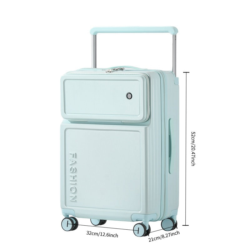 2026 New Large Capacity Front Opening Aluminum Frame Luggage With ABS PC Zipper Boarding Box 20-28 Inches