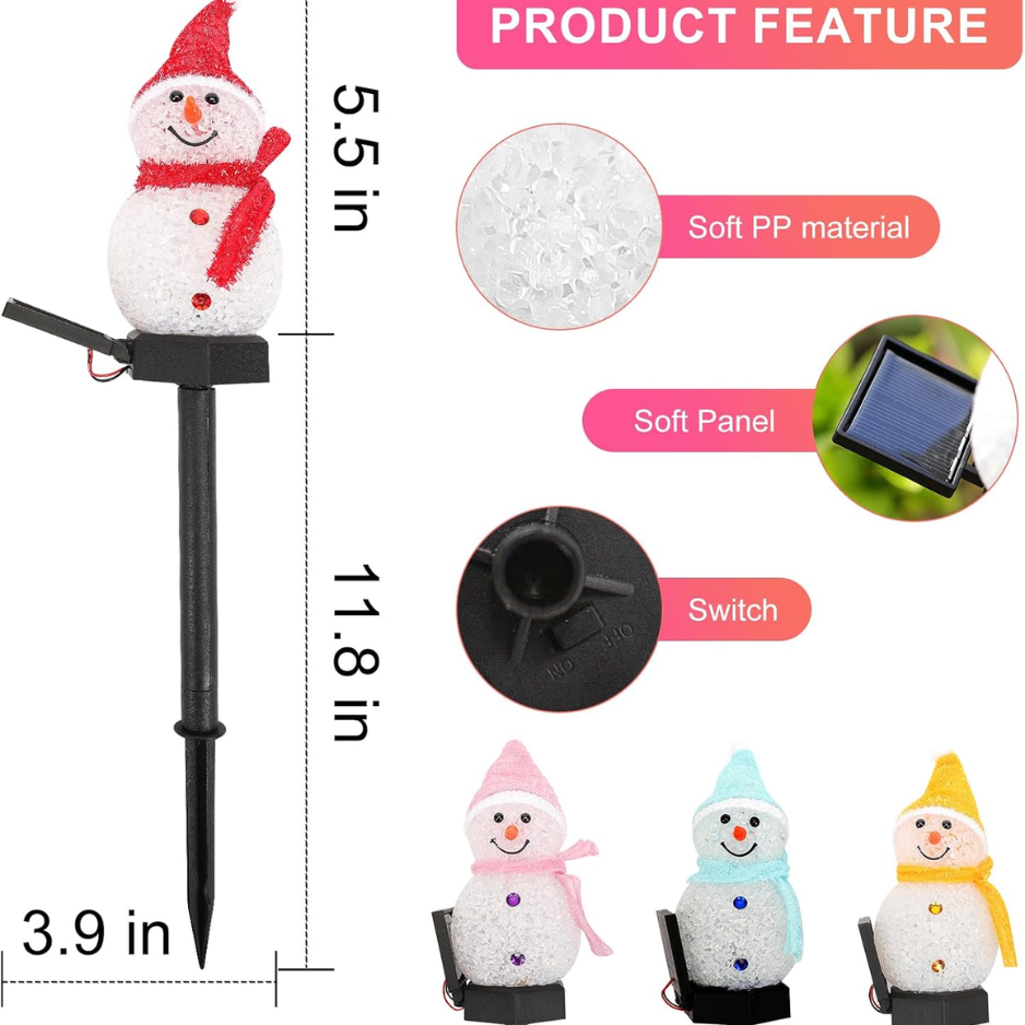Outdoor Christmas Decorations Christmas Light Stakes For Yard-Snowman