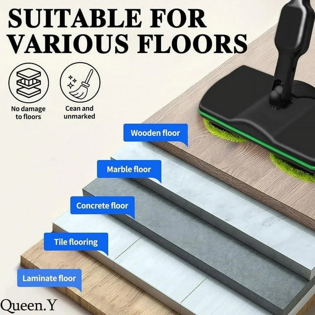 UK Cordless Power Electric Spinning Mop Rechargeable Floor Cleaner Scrubber