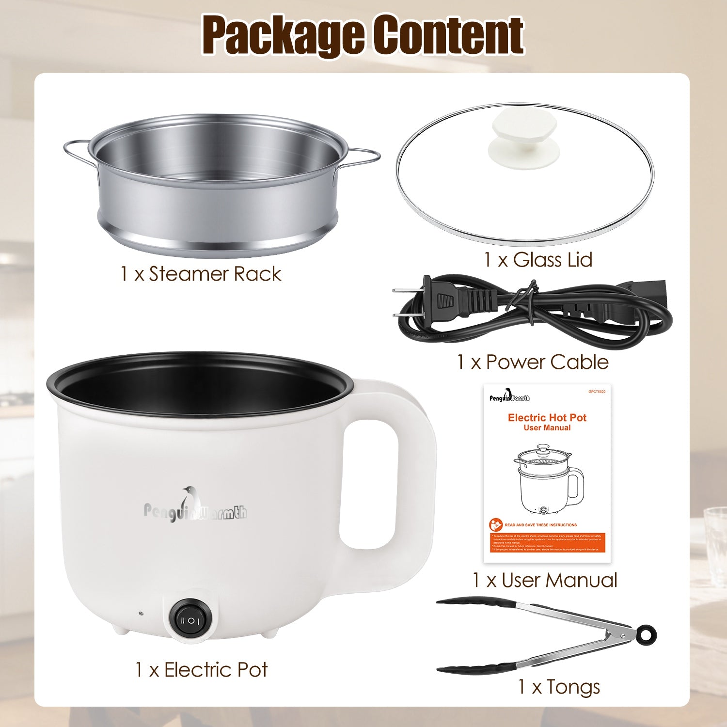 1Pc Electric Hot Pot With Steamer 1.8L Mini Portable Hot Pot With 300W 600W Dual Power For Egg Fried Rice Ramen Oatmeal Soup Overheat Protection For College Dorm Room Essential
