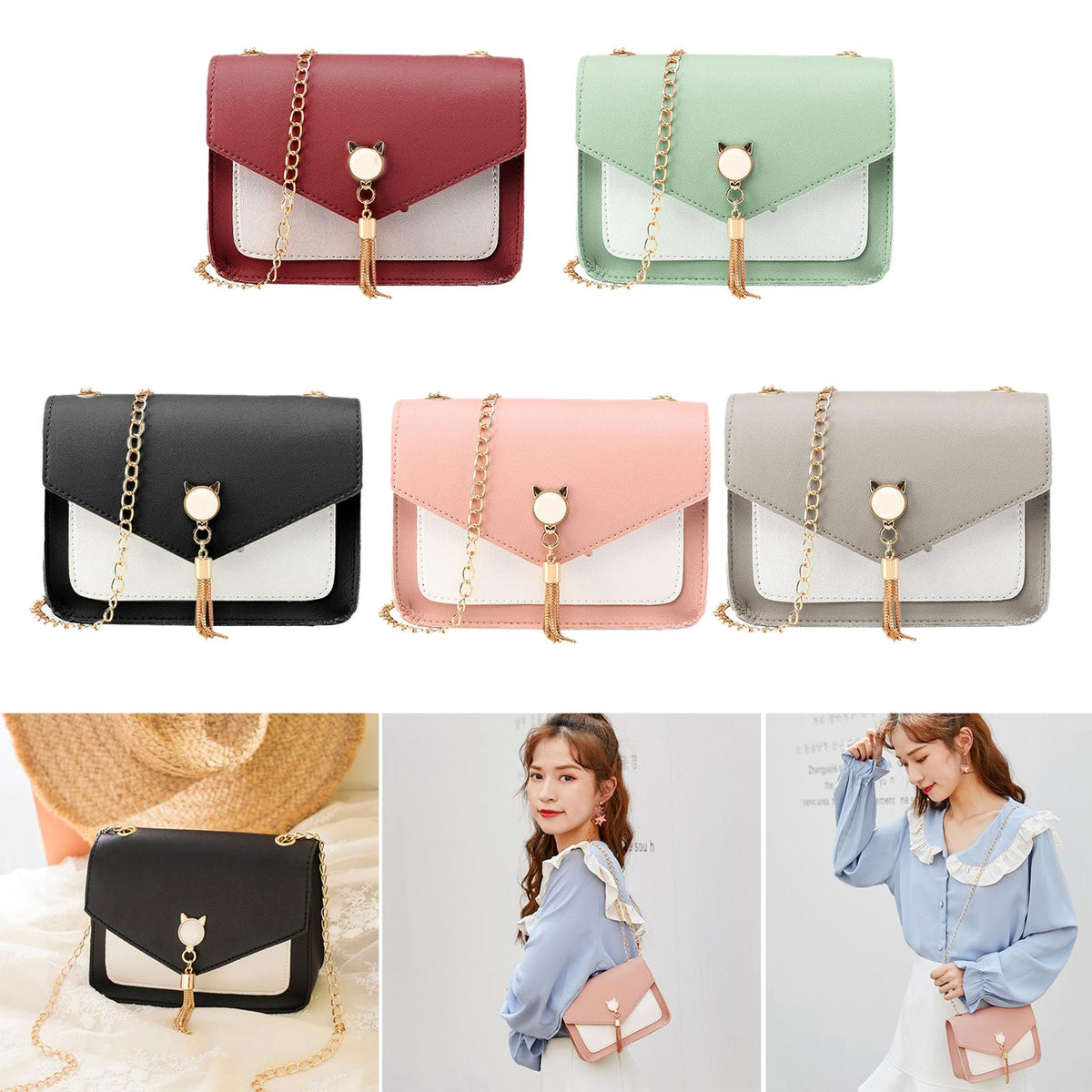 Cat Tassel Mini Crossbody Bag