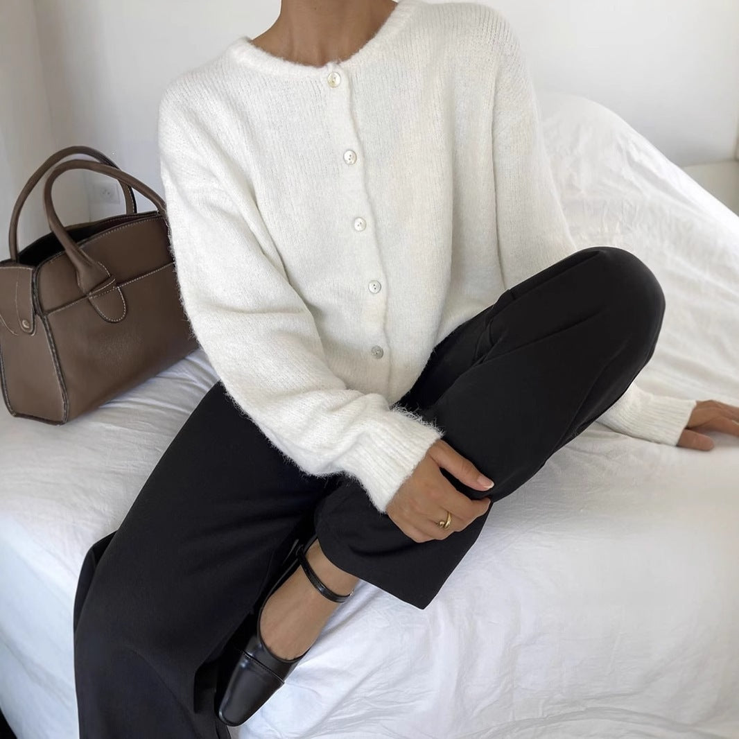 Knitted Cardigan Vintage-button Sweater Jacket