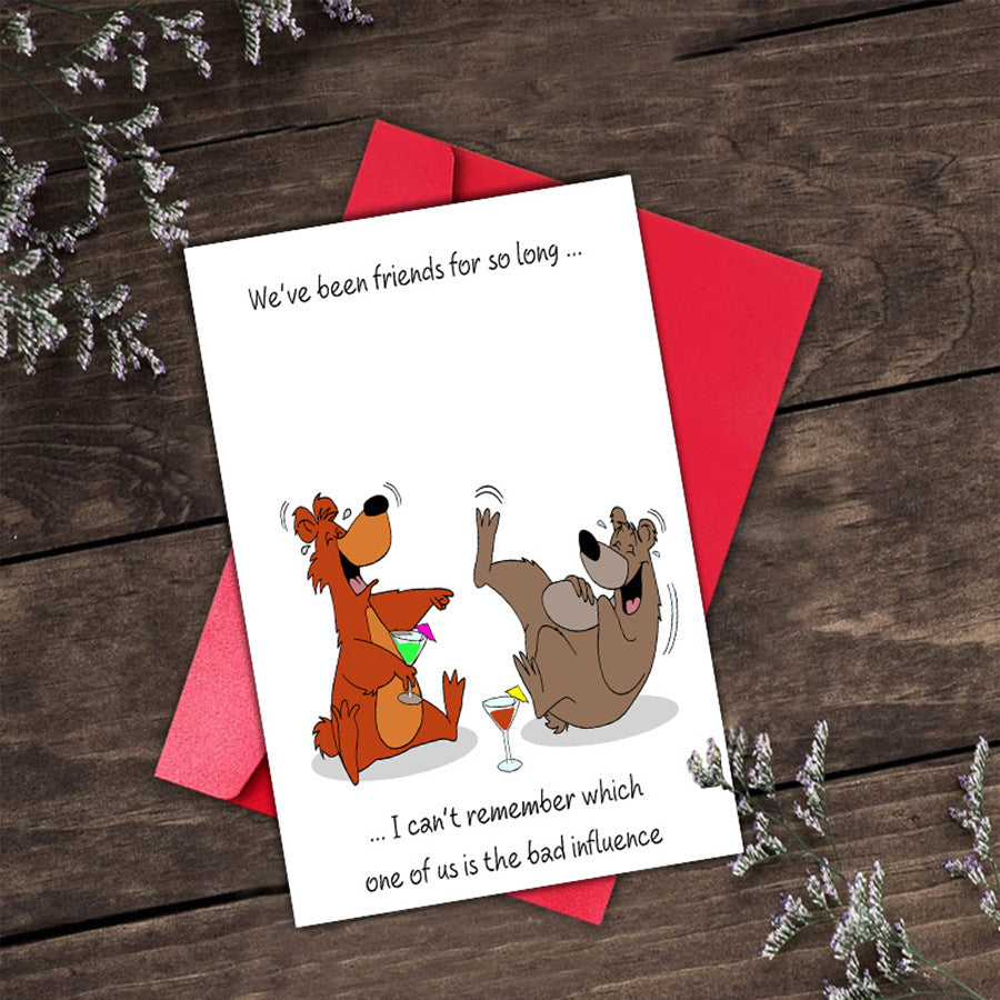 Birthday Greeting Card Funny Greeting Card Funny Text Cartoon Greeting Card