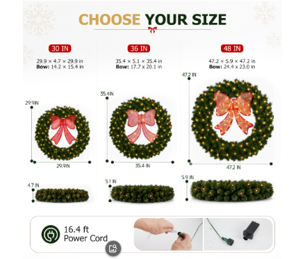 Pre-assembled Christmas Wreath
