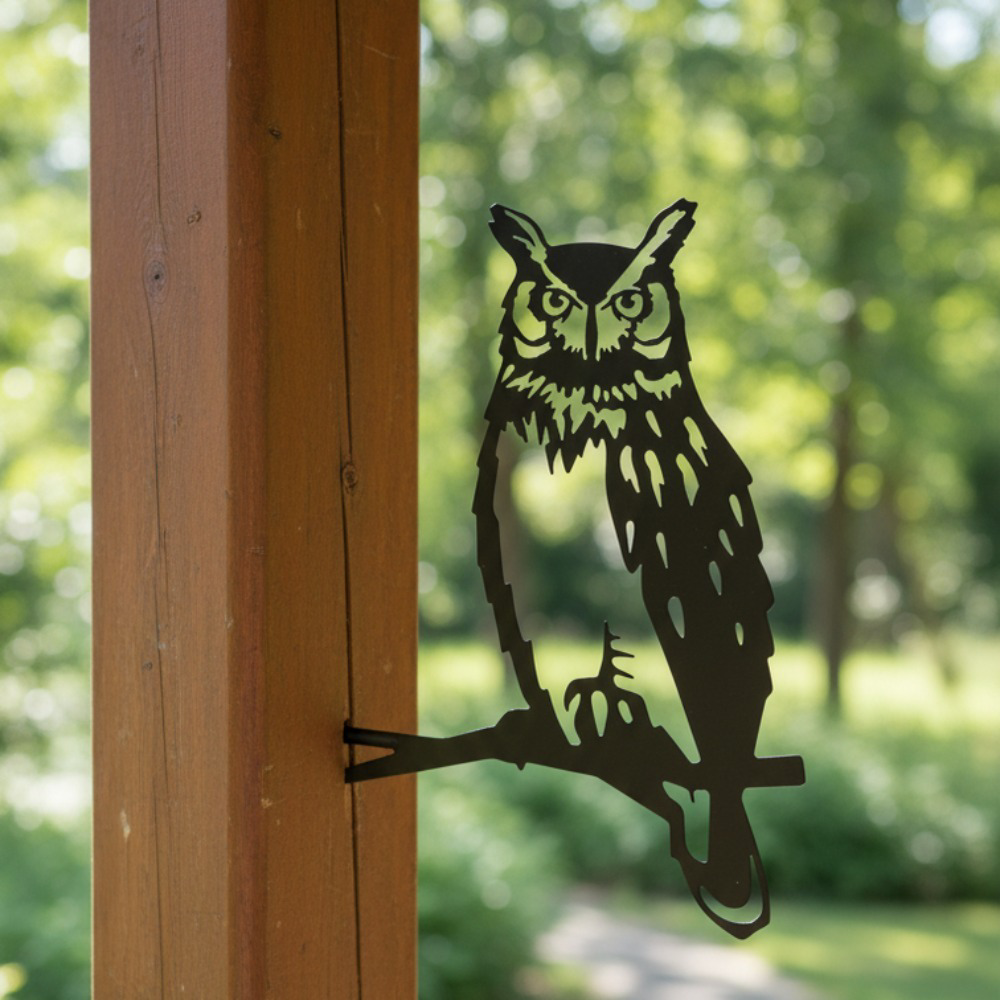 Metal Owl on Branch Silhouette Decor
