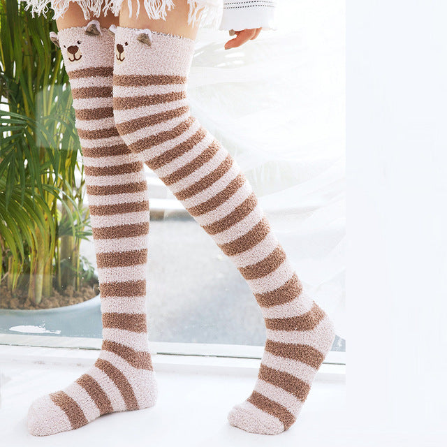 Women's Striped Christmas Long Socks