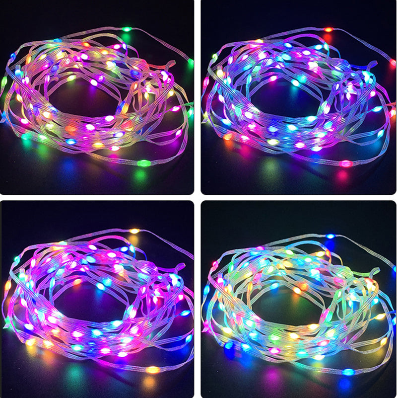 LED Rope Lights Outdoor, RGB Remote Control Fairy String Lights Plug In With 200 LEDs, Super Durabl
