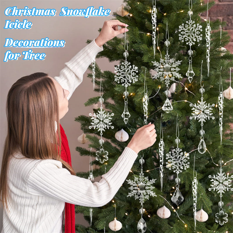 Acrylic Icicle Christmas Tree Ornaments (10 pcs)