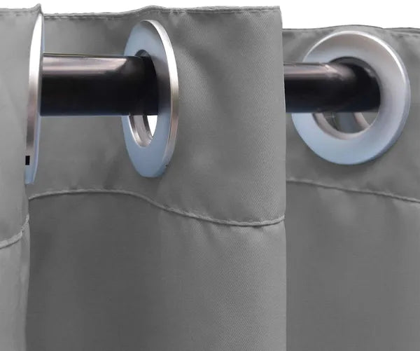 Gray Smooth 50 In. W X 108 In. L Other Blackout Outdoor Light Filtering Curtain (Single Panel), Silencer Clip