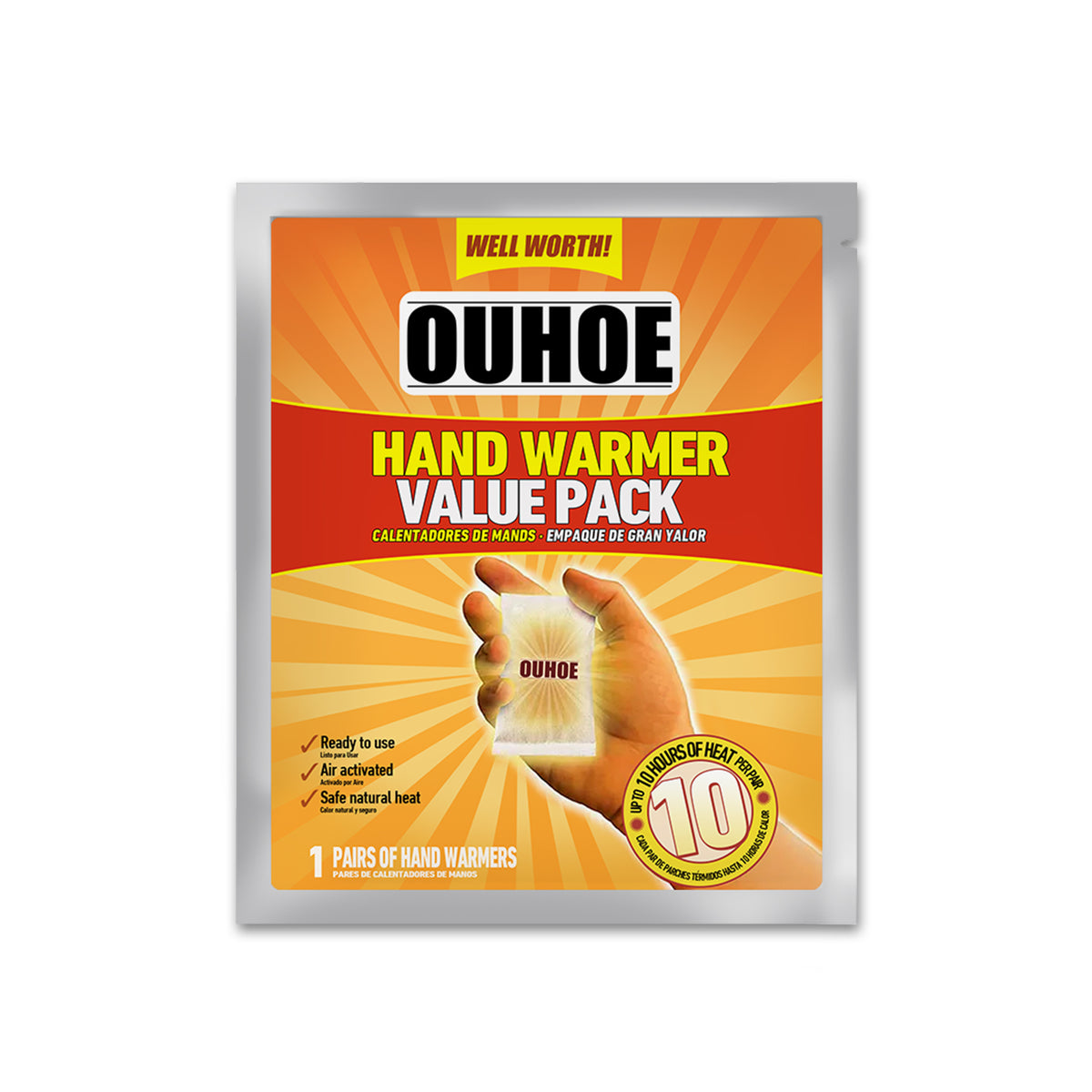 Disposable Hand Warmers, 2 Pieces Per Bag