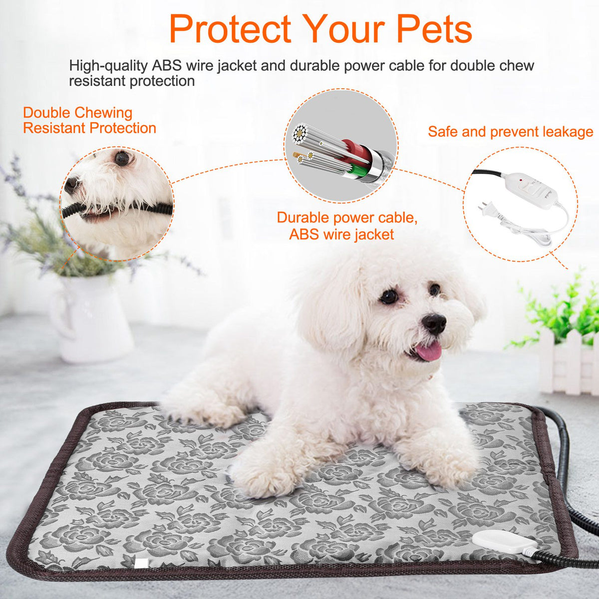 Pet Electric Heating Pad, Waterproof & Adjustable