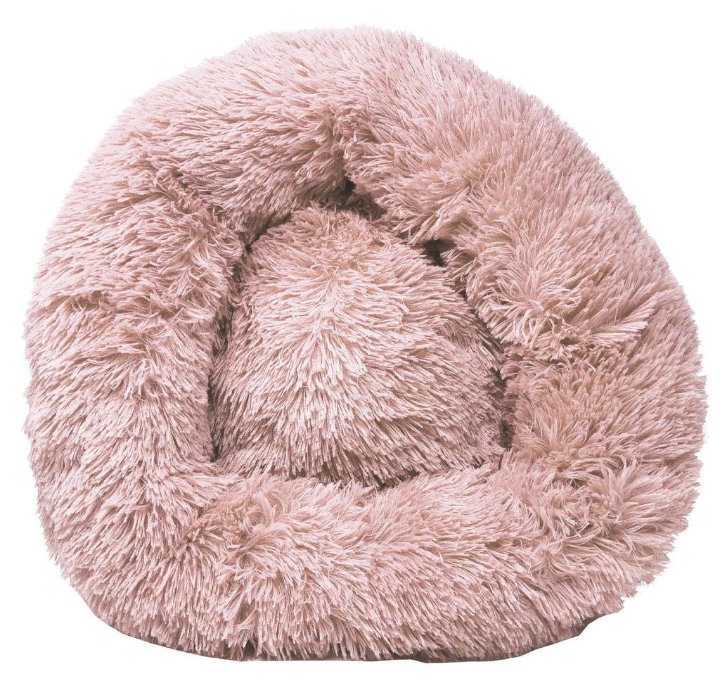 Plush Round Raised-Edge Dog Bed