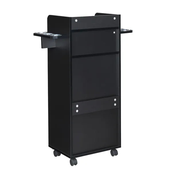 Beauty Salon Trolley Cart, Salon Cabinet With 360' Wheels, 6 Tool Holders, 1 Drawer, Salon Station Rolling Cart