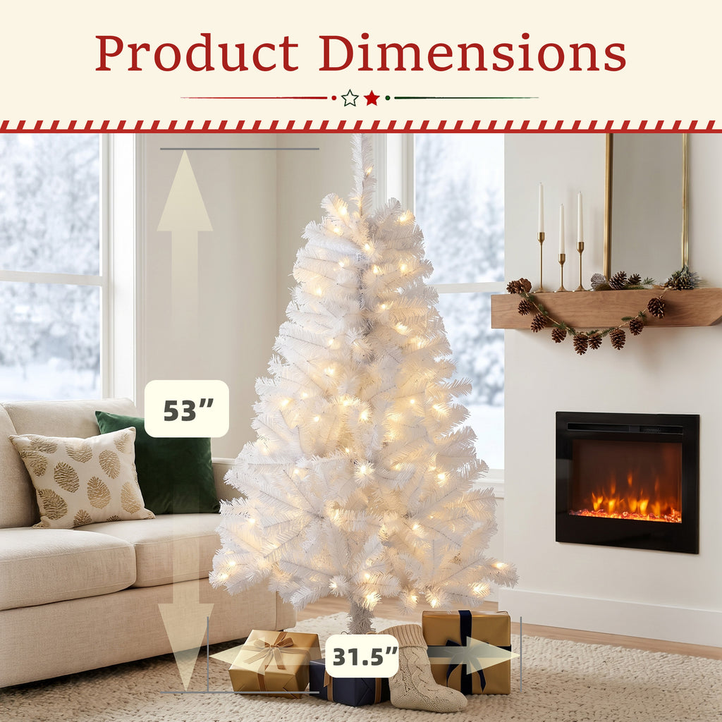 Prelit Christmas Tree, Realistic Spruce, With Metal Stand