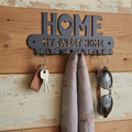 Sweet Home Metal Key Holder with Hooks