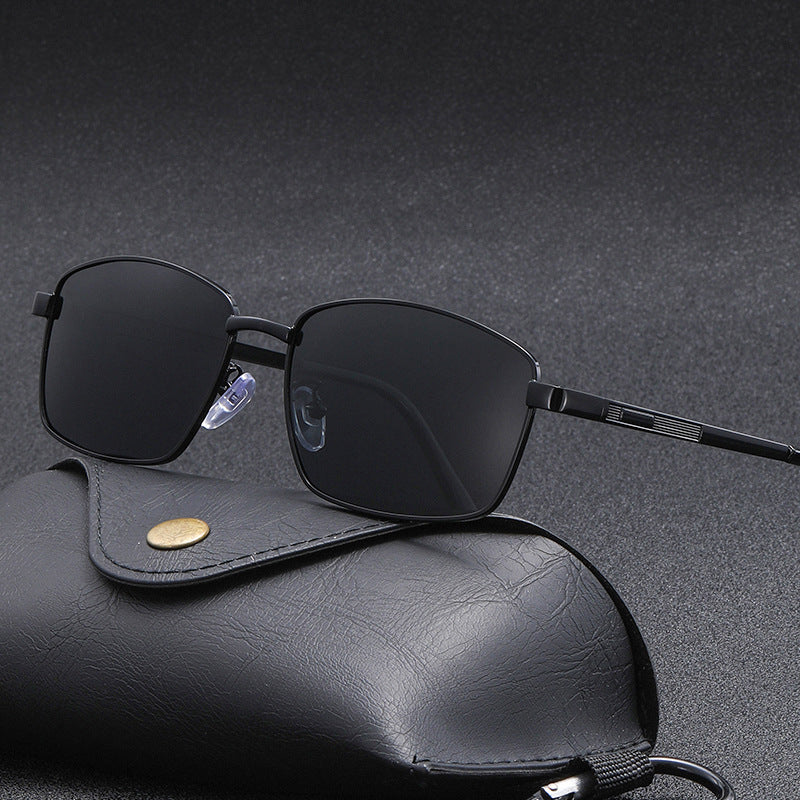 Men's Square Metal Polarized Sunglasses