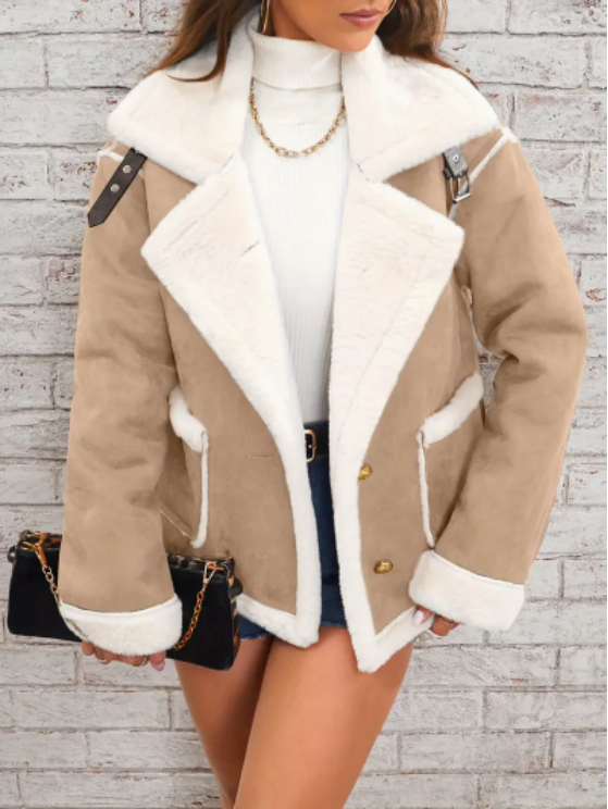 Women's Lapel Plush Winter Jacket