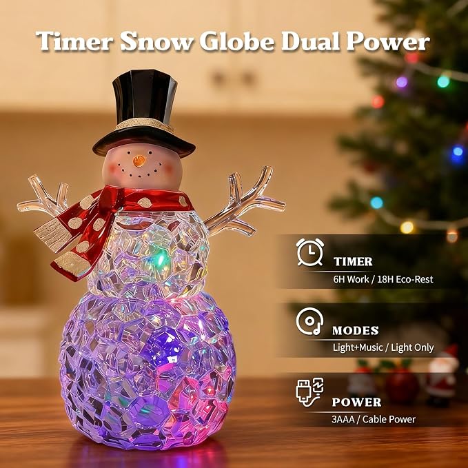 9-Inch LED Musical Snowman Christmas Decoration