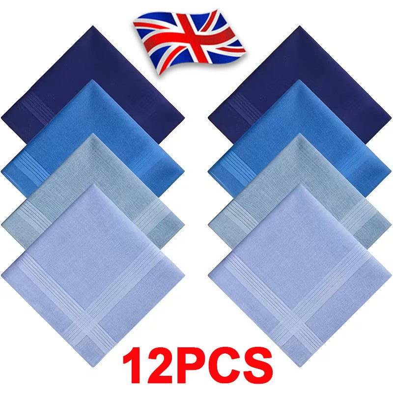 Men'S Cotton Gents Hankies Set, 12 Pack Large Handkerchiefs, Premium Pocket